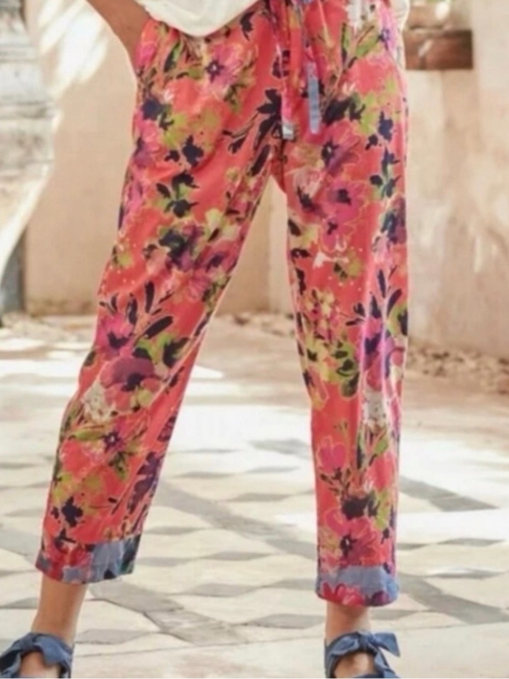 Women's Sundance Leia  Cotton Floral Pants  size XXL
